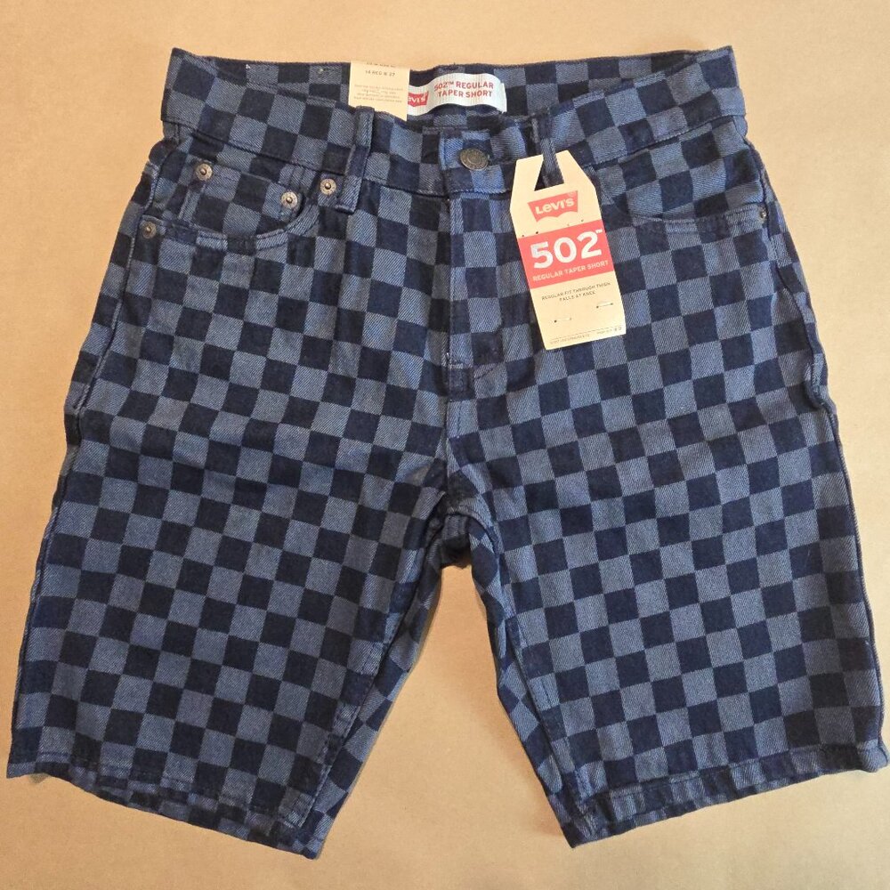 Boys - Levi's 502 Checkerboard Regular Taper Denim Shorts